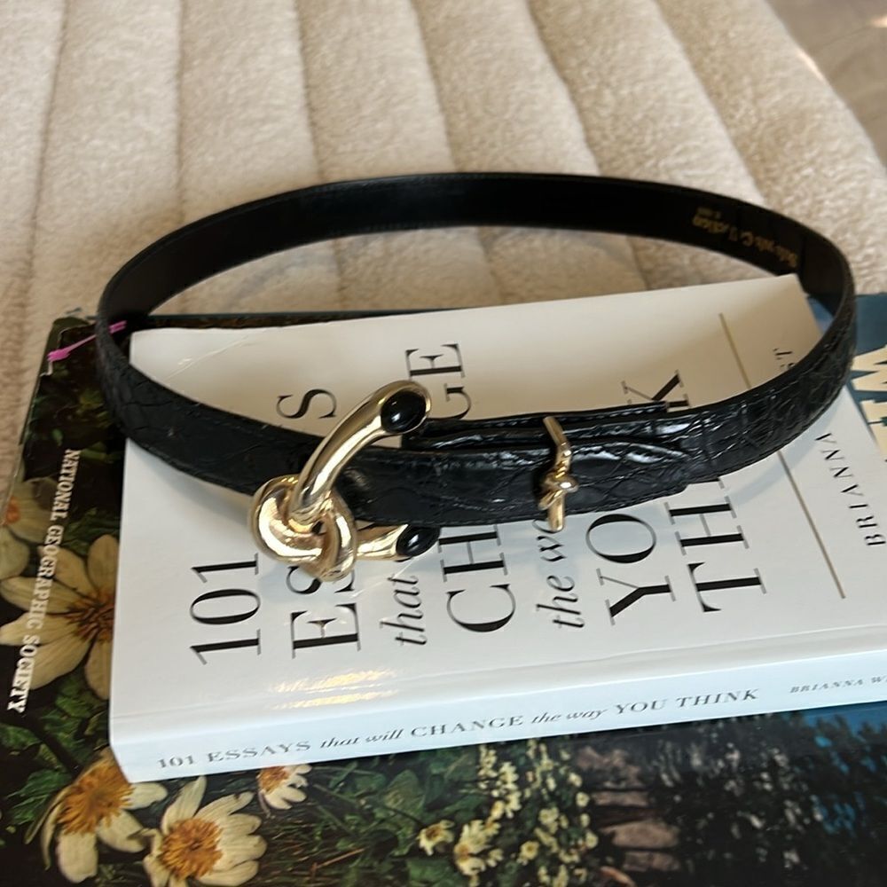 1980s Selena's Collection belt Size 4/6 black snakeskin Classic Belt